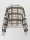 Brunello Cucinelli Plaid-pattern Sequin-embellishment Sweater In Multi