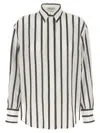 Brunello Cucinelli Sequined Stripe Button Down Gauze Blouse