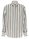 Brunello Cucinelli Sequined Stripe Button Down Gauze Blouse