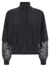 Brunello Cucinelli Sequin Sleeve Cardigan Sweaters And Cardigans Gray In Multi