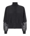 Brunello Cucinelli Sequin Sleeve Cardigan Sweaters And Cardigans Gray In Multi