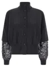 Brunello Cucinelli Sequin Sleeve Cardigan Sweaters And Cardigans Gray In Multi