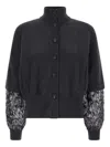 Brunello Cucinelli Sequin Sleeve Cardigan Sweaters And Cardigans Gray In Gray