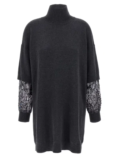 BRUNELLO CUCINELLI SEQUIN SLEEVE DRESS