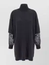 Brunello Cucinelli Sequin-embellished High-neck Mini Dress In Gray