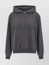 Brunello Cucinelli Cotton Sequin-stripe Hoodie In Gray