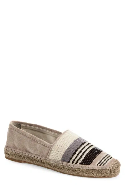 Brunello Cucinelli Sequin Stripe Suede Espadrille
