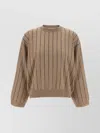 Brunello Cucinelli Sequin Cashmere Sweater Sweaters And Cardigans Beige In Brown