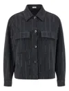 Brunello Cucinelli Knitwear With Chest Pockets And Collared Neck In Black