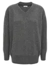 Brunello Cucinelli V-neck Cashmere And Silk Blend Sweater In Gray
