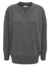 Brunello Cucinelli V-neck Cashmere And Silk Blend Sweater In Gray