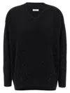 Brunello Cucinelli Sequin Sweater Sweaters And Cardigans Black In Black
