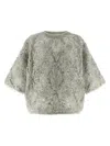 Brunello Cucinelli Short Sleeve Textured Sweater Featuring Sequins In Gray