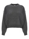 Brunello Cucinelli Dazzling Ribbed Sweater In Cashmere And Wool In Grey