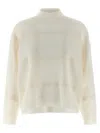 Brunello Cucinelli Sequin-embellished Stripe Wool-cashmere Sweater In White