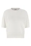Brunello Cucinelli White Sequin Sweater In White