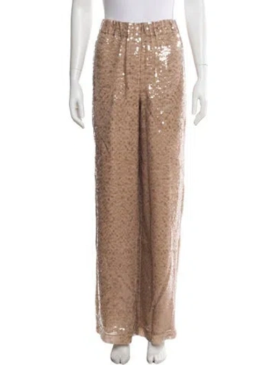 Pre-owned Brunello Cucinelli Sequin Wide Leg Pants W/ Tags In Neutral