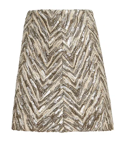Brunello Cucinelli Sequin-detail Mini Skirt In Beige