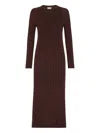 Brunello Cucinelli Sequined Cable-knit Midi Dress In Brown