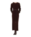 Brunello Cucinelli Sequined Cable-knit Midi Dress In Burgundy