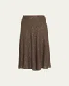 Brunello Cucinelli Texture Dazzling Midi Skirt With Sequined Finish In Black