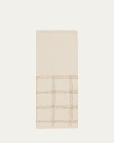 Brunello Cucinelli Sequined Check Wool Cashmere Scarf In Neutral