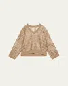 Brunello Cucinelli Sequined Cotton Jute Sweater With Bandeau In Brown