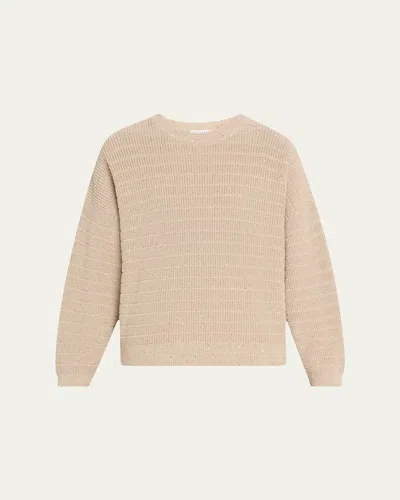 Brunello Cucinelli Sequined English Rib Sweater In Neutral