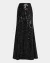 Brunello Cucinelli Sequined Fluid Maxi Skirt In Black