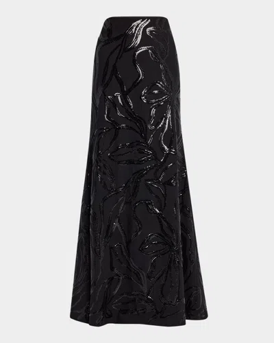 Brunello Cucinelli Sequined Fluid Maxi Skirt In Black