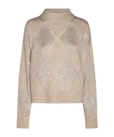 BRUNELLO CUCINELLI BRUNELLO CUCINELLI CHECKED KNITTED JUMPER