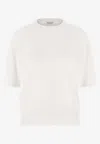 Brunello Cucinelli White Sequin Sweater In White