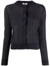 Brunello Cucinelli Sequined Knitted Cardigan In Blue