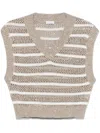 Brunello Cucinelli Sequined Knitted Vest In Neutrals