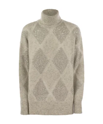 BRUNELLO CUCINELLI BRUNELLO CUCINELLI SEQUINED ROLL-NECK JUMPER