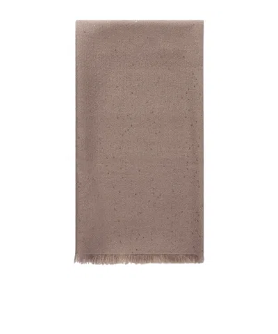 Brunello Cucinelli Sequined Cashmere And Silk-blend Scarf In Gray