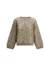 Brunello Cucinelli Sequined Sweater In Gold