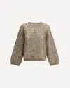 Brunello Cucinelli Sequined Sweater In Gold