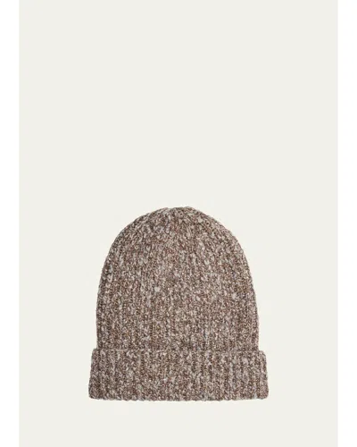 Brunello Cucinelli Sequin-embellished Cashmere Beanie In Brown