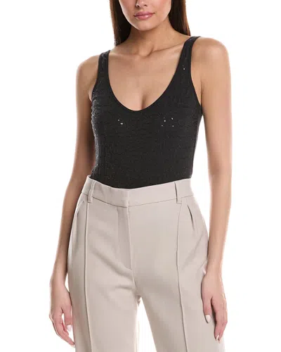 Brunello Cucinelli Sequin-embellished Cotton Tank Top In Black
