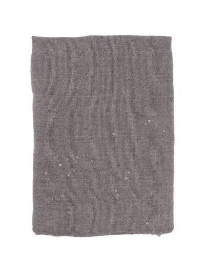 Brunello Cucinelli Sequin-embellished Frayed Scarf In Brown