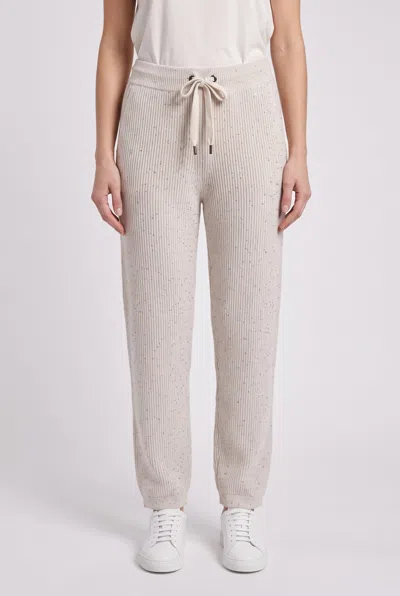 Brunello Cucinelli Sequin-embellished Knit Trousers In White