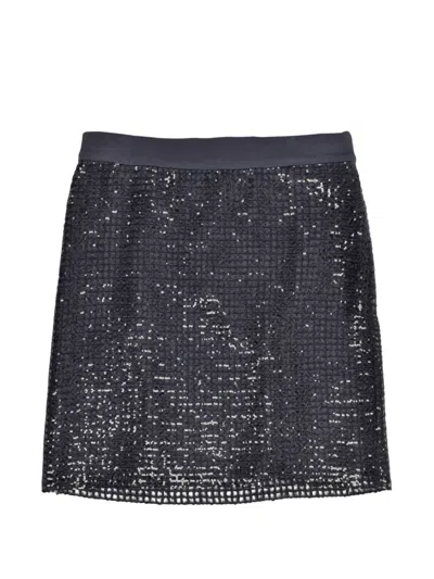 Brunello Cucinelli Sequin-embellished Mini Skirt In Black