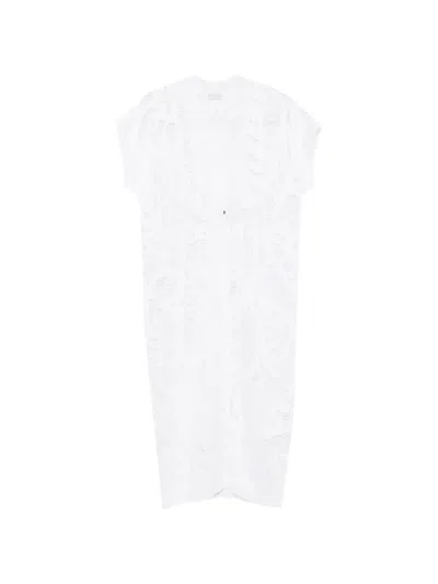 Brunello Cucinelli Sequin-embellished Open-knit Cardigan In White