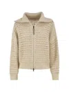 Brunello Cucinelli Sequin-embellished Openwork Cardigan In Multi