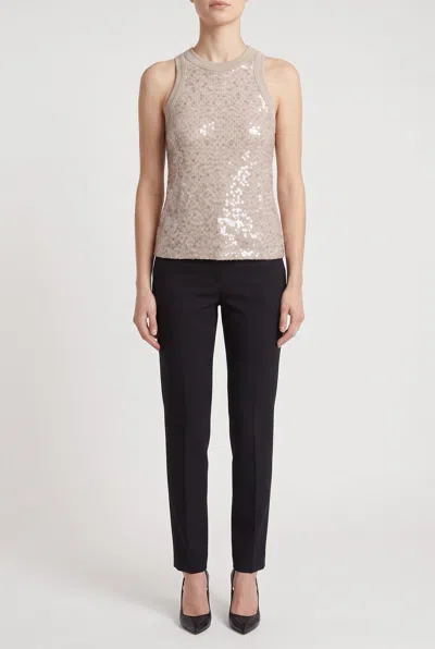 Brunello Cucinelli Sequin-embellished Tank Top In Neutral