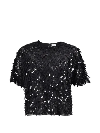 Brunello Cucinelli Sequin-embellished T-shirt In Black
