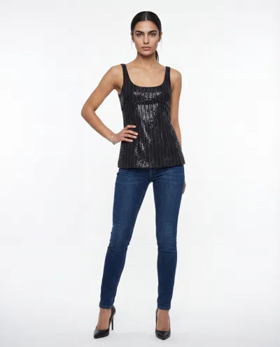 Brunello Cucinelli Sequin-embellished Wool Tank Top In Black