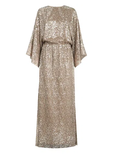 Brunello Cucinelli Sequin-embellishment Maxi Dress In Neutral