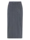 Brunello Cucinelli Sequinned-embellished Midi Skirt In Gray
